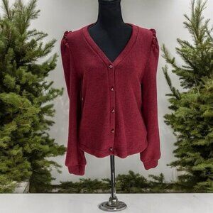 Brea Canyon Merlot Cardigan SZ M Soft Girl Coquette Romantic Cottagecore Holiday